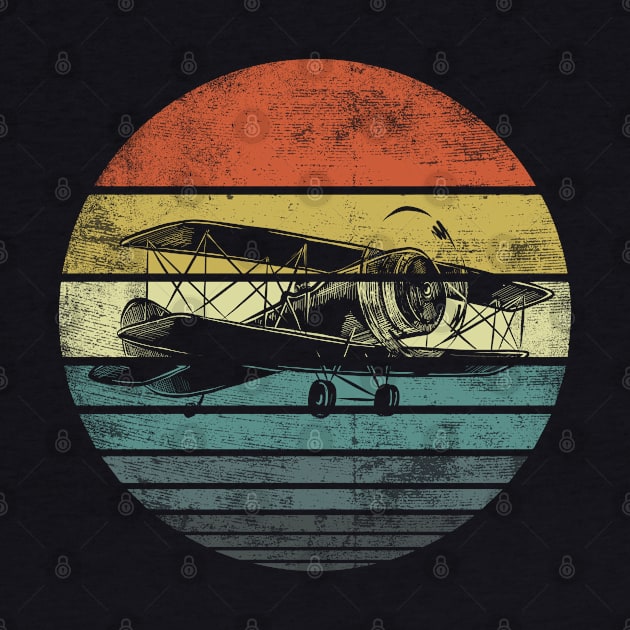 Aviator Pilot Retro Bi-Plane Airplane by stayilbee